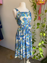 50s Blue Floral Dress