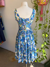 50s Blue Floral Dress