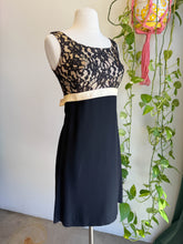 60s Black Illusion Lace Cocktail Dress