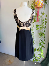 60s Black Illusion Lace Cocktail Dress