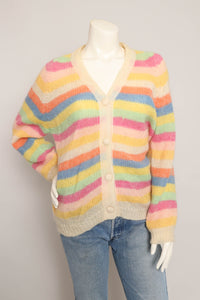 60s Rainbow Striped Cardigan