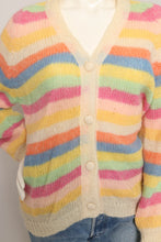 60s Rainbow Striped Cardigan