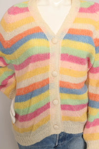 60s Rainbow Striped Cardigan