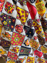 60s Patchwork Print Peasant Dress