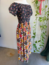 60s Patchwork Print Peasant Dress
