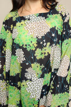 70s Botanical Chiffon Bell Sleeve Tunic