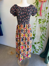 60s Patchwork Print Peasant Dress