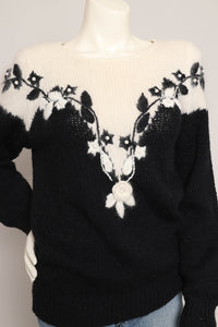 80s Rosette Angora Sweater