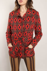 60s Checkered Wool Jacket