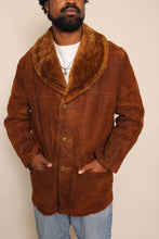 70s Suede Jacket With Fur Collar