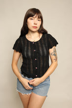 70s Crochet Knit Blouse