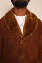70s Suede Jacket With Fur Collar