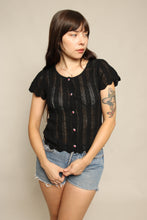 70s Crochet Knit Blouse