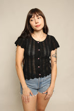70s Crochet Knit Blouse