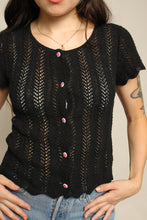70s Crochet Knit Blouse