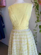 60s Yellow Tiered Chiffon Cupcake Dress