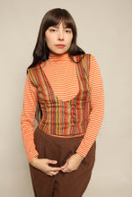 70s Striped Cropped Vest