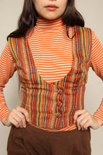 70s Striped Cropped Vest