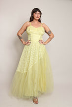 50s Yellow Tulle Gown