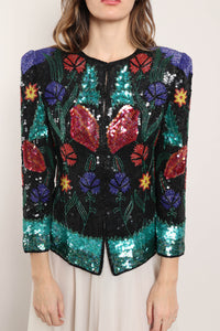 80s Sequined Beaded Jacket