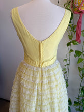 60s Yellow Tiered Chiffon Cupcake Dress