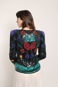 80s Sequined Beaded Jacket