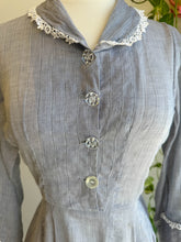 40s Gray Pinstriped Day Dress