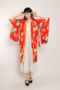 40s Umbrella Print Kimono