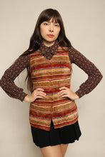 70s Chenille Striped Vest