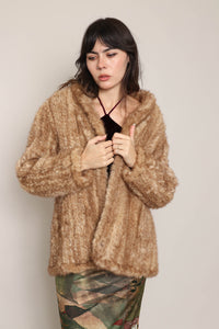 70s Mink Fur Crochet Sweater