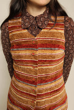 70s Chenille Striped Vest