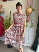 70s Red Paisley Gauze Dress