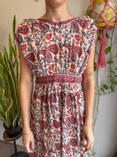 70s Red Paisley Gauze Dress
