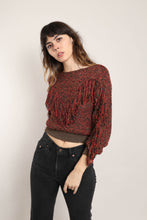 80s Speckled Fringe Sweater