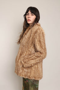 70s Mink Fur Crochet Sweater