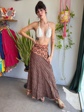 70s Block Print Wrap Skirt