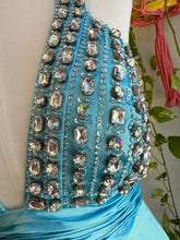 00s Rhinestone Encrusted Satin Halter Dress