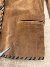 90s Suede Blazer With Contrast Whip Stitching