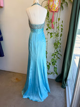 00s Rhinestone Encrusted Satin Halter Dress