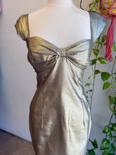 80s Metallic Gold Bombshell Dress