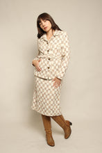 70s Dormeuil Plaid Skirt Suit Set