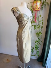 80s Metallic Gold Bombshell Dress