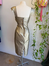 80s Metallic Gold Bombshell Dress