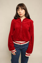 60s Maroon Hooded Track Jacket