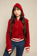 60s Maroon Hooded Track Jacket
