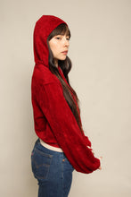 60s Maroon Hooded Track Jacket