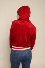 60s Maroon Hooded Track Jacket