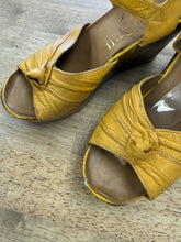 70s Yellow Platform Wedge Sandals