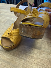 70s Yellow Platform Wedge Sandals