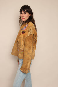 50s Moose Hide Beaded Fringe Jacket